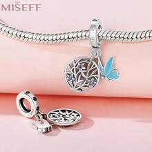 1 pieza Colgante hueco de plata de ley S925 genuina con diseño de mariposa y boca de dragón para hacer joyas finas, regalos de cumpleaños para mujeres - OSC0128 - Ver 3