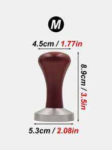 1 件 51mm/53mm/58mm 红色/黑色实木手柄不锈钢咖啡压粉器，现代简约，易清洁不易生锈，适用于奶茶店、咖啡馆和家庭的各种咖啡机，学校用品，返校