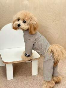 1pc Cute Striped Design Pet Hoodie - Comfortable Pullover For Small Dogs, Soft & Durable Fabric, Fashionable Pet Clothing For All Seasons, Funny Pet Apparel, Cozy Pet Sleepwear