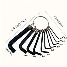 10pcs Hex Wrench Repair Tool Kit, Universal Household & Automotive Maintenance Set - Black - View 2