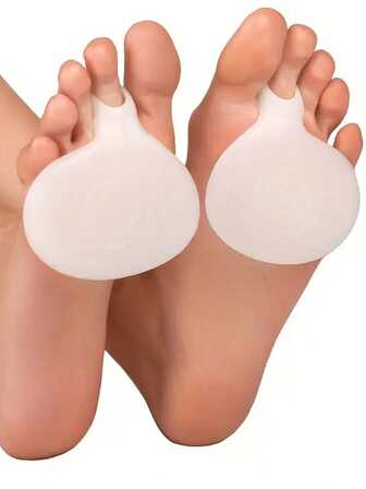 QKC 1 par de almohadillas de cojín redondas de silicona suave, antifricción y antideslizante, plantillas transpirables y amortiguadoras para hombres y mujeres, adecuadas para zapatos casuales y deportivos