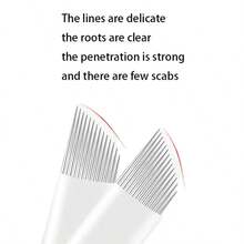 微针纹眉笔 1支装 金色双用途 轻便手动纹眉笔 适用于永久化妆用品 耐用铝制笔身 带锁销技术 + 20支一次性眉微针