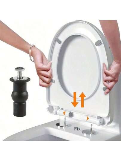 2pcs Expansion Screws For Fixing Toilet Seat Hinge Holes, With Nuts And Screws, Rubber Bumper Wall-Mounted Toilet Seat Accessories