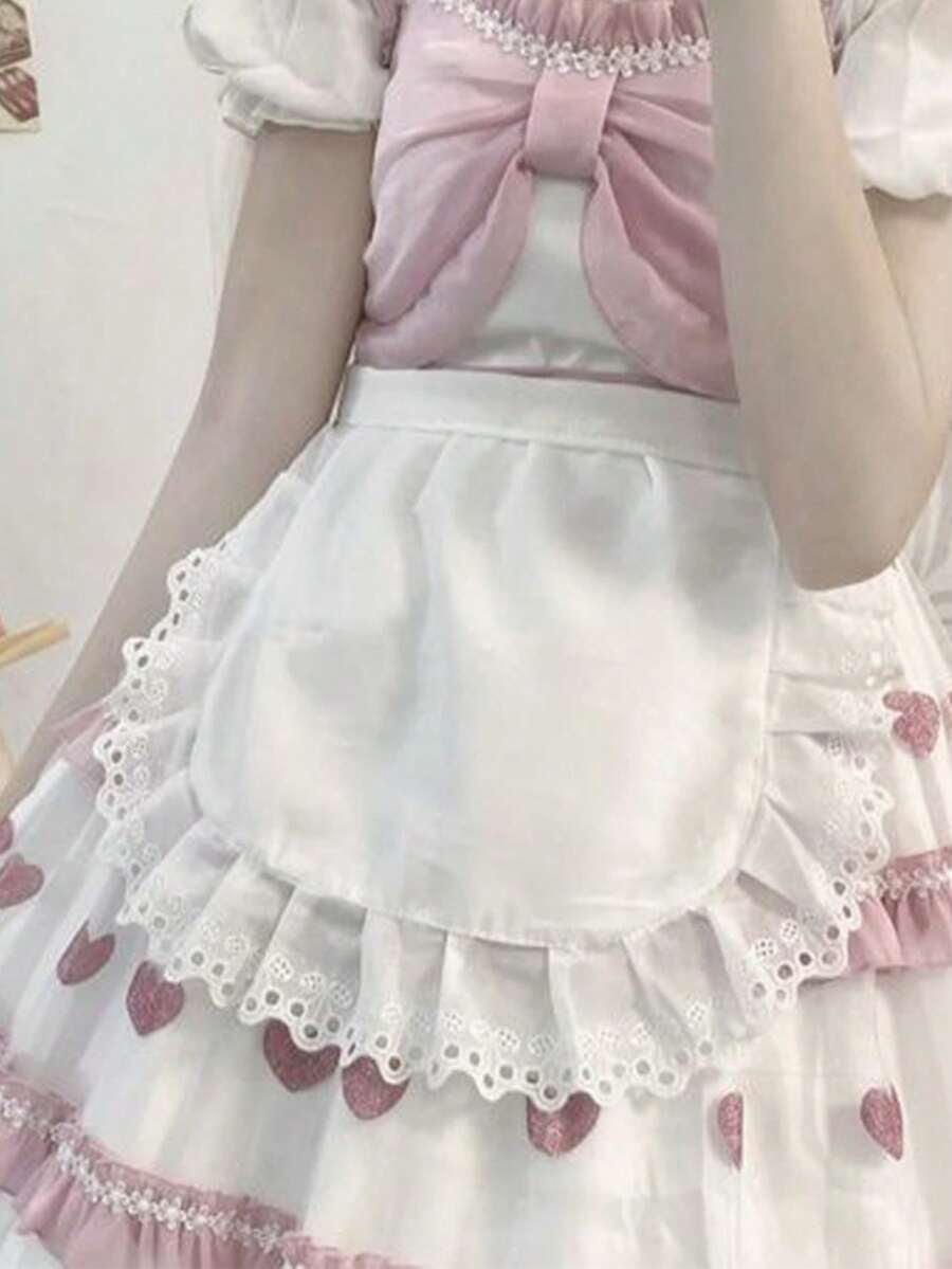 Maid Apron, Maid Half Apron, Waitress/Server Uniform, Maid Apron, Cute Princess Style Apron, Daily Bib, Chinese Style Chef Apron - Multicolor - View 1