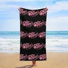 Pink Sweet Girl Print Cloud-Comfort Beach Towel - 320g Fine Fleece - Breathable & Cozy - Multi-Use Beach & Pool Towel - Lightweight & Portable - 白色 - 查看 3