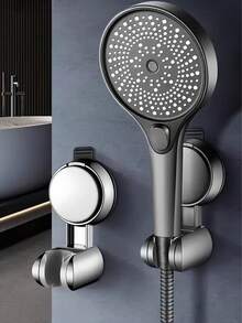 360° Rotating Adjustable Shower Head Holder, Strong Adhesive Wall Mount, No Drilling Required, Waterproof, Suitable For Bathroom, Home, Apartment, Back-To-School Essential - Wall-mounted Rain Shower Rack - View 4
