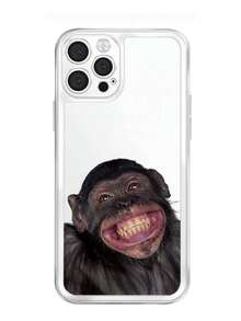 Funda de Teléfono Transparente con Patrón de Chimpancé - Multicolor - Ver 3