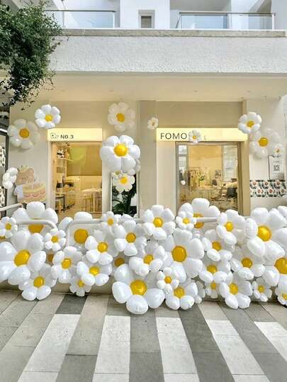 20 globos de papel de aluminio con diseño de girasol y margarita blanca, decoraciones para cumpleaños, bodas, aniversarios, propuestas, Día de San Valentín, para uso en interiores y exteriores
