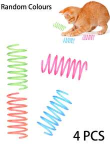 2/4/8 件套夜光弹簧室内猫玩具套装。螺旋设计，配有果冻色互动小猫玩具。非常适合追逐、玩耍和运动。这款猫玩具可为猫咪提供夜间互动娱乐，适合幼猫和成猫。小型室内宠物可以追逐、扑击和拍打。圣诞礼物。