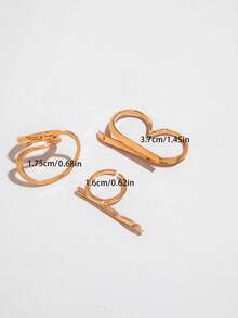 3pcs/6pcs Set Minimalist Chic Geometric Flower Heart Faux Pearl Creative Unique Design Rings Set, Suitable For Daily Wear And Gift Giving