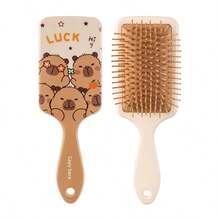 水豚大号卡通水豚头部按摩梳，女士防打结梳，气垫梳，可爱水豚气垫梳 | 日常护发+多功能生活伴侣，柔软可爱的水豚主题气垫梳，适合多种场景 - 香檳色 - 查看 12