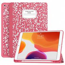 Case For IPad 9th Generation 2021/8th Gen 2020/7th Gen 2019 With Pencil Holder - Premium Shockproof Case With Soft TPU Back Cover & Auto Sleep/Wake For IPad 10.2 Inch, Book Watermelon,B-BookWatermelon - B-Book西瓜 - 查看 1