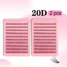 Waloshow 批发价 200 件睫毛簇，10D 20D 30D 40D 50D 80D 100D 俄罗斯 DD 卷曲假睫毛套装 - 0.07 毫米厚度，自然蓬松超厚混合款式，D 卷曲，长度 6-15 毫米，适合初学者的自粘式可重复使用睫毛延长