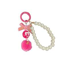 Faux Pearl Strings Bow-Shaped Colorful Pom-Pom Handcrafted Keychains Bag Pendants Cute Charm Accessories For Women And Girls, Adorable Handcrafted Trinket Charms For Back-To-School Bags, Keys, Purses, Phone Straps, Gifts And Stocking Stuffers, Festive Holiday Party Favors, Fall Winter Everyday Cute Details, Lightweight Decorative Bag Charms For Travel And Daily Use - Multicolor - View 12
