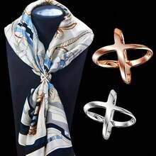 1个/2个/3个/5个/10个装 X形围巾扣头带夹，服装胸针蝴蝶结围巾包包围巾扣，腰带结围巾扣披肩扣胸针十字蝴蝶结围巾包包夹领扣，送给亲朋好友的礼物