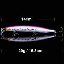 QXO 钓鱼路亚 鱼饵 适用于米诺鱼的 Jig 20g 14cm 鲱鱼型人工饵 金属铅笔型泳饵 钓鱼用品 波扒 - 彩色 - 查看 13
