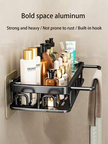 2 件套浴室置物架，壁挂式储物架，无需钻孔，适用于浴室、淋浴房和浴室墙壁，节省空间，可存放洗发水和护发素，耐腐蚀抛光金属淋浴置物架，是浴室、梳妆台、淋浴房和厨房存放沐浴露、洗发水和化妆品的理想之选。 - 彩色 - 查看 6