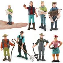 Realistic Farm Ranch Model Farmer Worker Figurines Diorama Accessories Toys Gifts - Multicolor - View 1