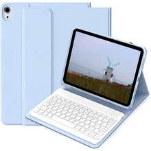 TenYide 键盘保护套适用于荣耀Pad X8/X9 11英寸/X8A/8 12英寸/9/7/X8 PRO、Mate Pad 10.4英寸/Pro 11英寸/11.5S英寸/11.5英寸/SE 10.4英寸/SE 11英寸/T10/11英寸/T10s、Tab P11/P11 Plus等平板电脑保护套，带键盘功能、支架功能、折叠功能，搭配平板电脑专用磁性蓝牙键盘，多种颜色可选，不适用于X9 11.5英寸2025 - 淺藍色 - 查看 2