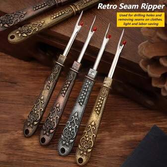 便携式复古拆线器和刺绣手工具，适用于缝纫和手工制作 - 多种颜色可选