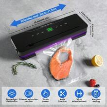 30cm Compact Vacuum Food Storage System - All-In-One Sealer With Bags & Integrated Cutter - Black - View 6
