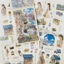 20sheets PET Washi Paper Stickers Books For DIY Scrapbooking, Journal Decoration And Collage, Planner Accessories, Scrapbooking Supplies Embellishments PET Material Craft Stickers Selfadhesive Stickers Holiday Decorations Christmas Halloween Valentine's Day - Multicolor - View 11