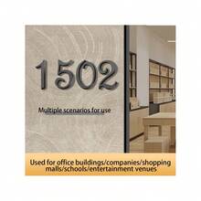 (0-9) 10cm/3.94inch Gold, Silver, Black, Acrylic Mailbox Number, Office Door Number Sticker, Enhance 3 Effect - Multicolor - View 4