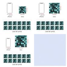 12pcs Bohemian Floral Ceramic Tile Stickers, Self-Adhesive PVC Stickers For Kitchen Backsplash, Bathroom And Stair Walls - Easy To Apply And Remove, 10/15/20cm*12pcs - Multicolor - View 2