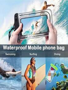 大型漂浮防水手机袋，适用于所有手机，适合冲浪、管道旅行、海滩、划船、钓鱼、游泳、皮划艇、浮潜、游轮、水上乐园等，是度假旅行的必备配件，适合情侣使用。 - 彩色 - 查看 2