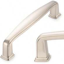 KOOFIZO - Paquete de 10 tiradores de gabinete de cocina de níquel cepillado de 3-3/4 pulgadas manijas de gabinete de plata satinada herrajes para gabinetes de cocina cajones 1817 clóset recámara - cepilladonquel - Ver 1