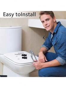 2pcs Expansion Screws For Fixing Toilet Seat Hinge Holes, With Nuts And Screws, Rubber Bumper Wall-Mounted Toilet Seat Accessories - Multicolor - View 3