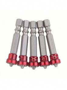 1-10pcs Magnetic Screwdriver Set | Red Handle Anti-Slip Hexagon Design | Strong Magnetic Bits Fit Electric Tools | Professional Electrician & Home DIY Repair Essential Tool | Head | Efficient, Labor-Saving, Fastening - Multicolor - View 8