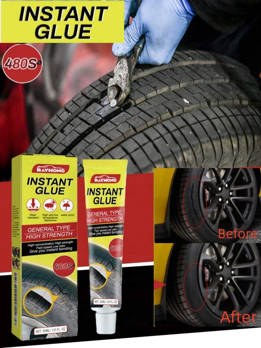 rayhong High-Strength Rubber Sealant, Suitable For Tires And General Bonding, Including Instant Glue, Tire Repair Glue, And Shoe Repair Glue. - Multicolor - View 1