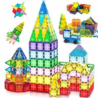 Magnetic Blocks Kids Building Toys, 48/68/98pcs Magnetic Toys, Colorful Children's Magnetic Building Blocks For 3, 4, 5 And 6 Years Old, Educational Magnet Toy Set Creativity Toy Gift For Kids Boys Girls, Random Colors