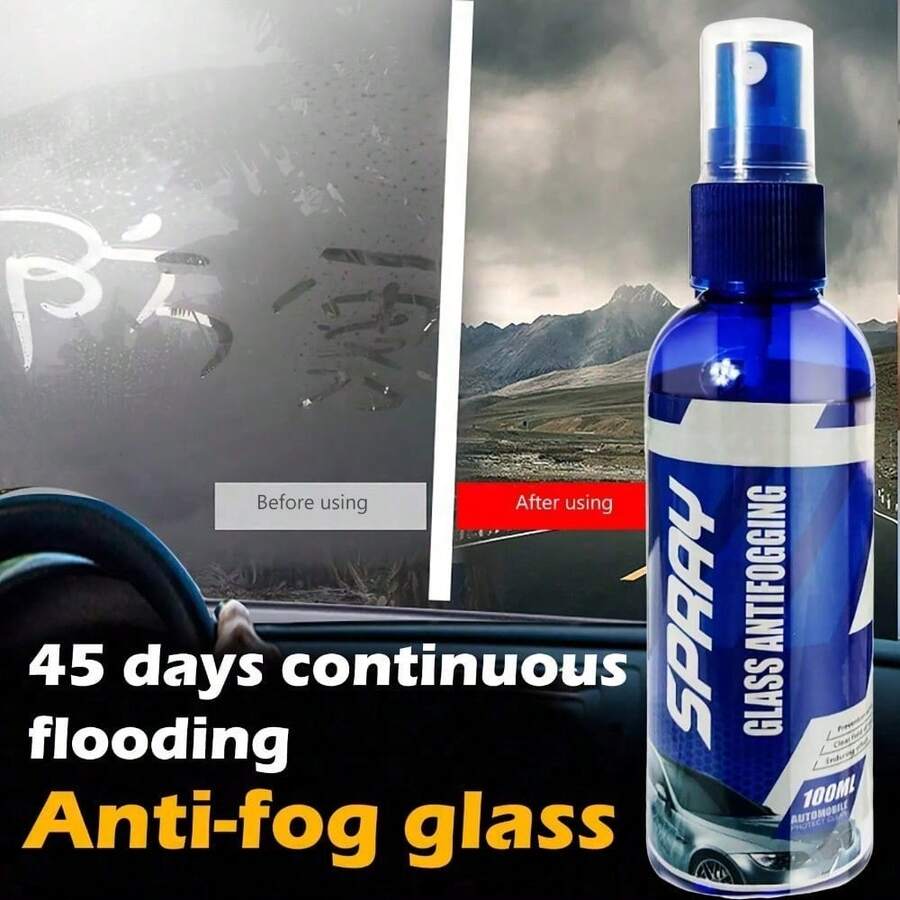 Multi Function Long Effect Anti Fog Spray Common For Car Glass/Helmet, Easy To Remove Fog From Windshield/Interior Window, And Clear And Visible Mirrors, Glasses And Reflective Surfaces - 1pc - View 1