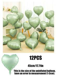 12pcs 18 Inch Red, White, Black, Cream, Gold, Rose Gold, Pink, Silver, Blue Heart-Shaped Aluminum Foil Balloons, Suitable For Birthday Party, Wedding Engagement, Confession, Love Party, Valentine's Day, Anniversary, Event Party Decoration - Multicolor - View 22
