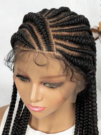 Fashion New HD Full Lace Single Layer Braided Wig, Stylish Long Unique Jumbo Corn Braid Headband Wig, Goddess Daily Wear First Choice