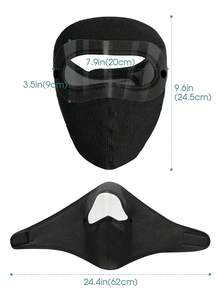 1PC Protective Cold-Proof Mask In Autumn And Winter, Polar Fleece Ear-Mounted Mask (Black/Pink, Short With Goggles), For Outdoor Cycling, Hiking And Mountaineering.