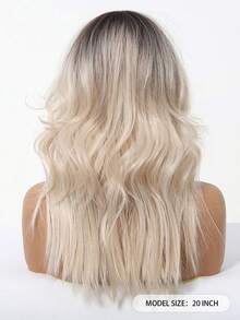 渐变金色短款波浪卷发洛丽塔cosplay假发，带刘海，浅铂金色波波头，耐热合成纤维，适合女性日常及派对佩戴（请注意佩戴和保养方法。由于拍摄时的光线和角度原因，实际产品颜色可能与图片略有不同。） - 漸變金色 - 查看 5