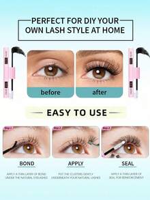 全新平台热销：单簇假睫毛，每包270/290/300片，浓密型混搭，30D+40D+50D/40D+60D+80D/60D+80D+100D，D型卷翘，长度10-16毫米，DIY睫毛簇，打造自然妆效，浓密纤长，超柔软轻盈，可重复使用，单根假睫毛，睫毛嫁接套装 - 綠色 - 查看 8