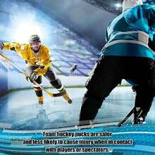 Liliful - Discos deportivos de espuma para hockey sobre hielo, color negro, 3 pulgadas, para practicar y entrenamiento clásico, con bolsa de malla para uso en interiores, suministros de hockey ligeros(6) - Multicolor - Ver 8