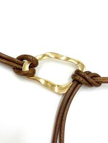Thin Rope Belt With Geometric Buckle - Café - Ver 2