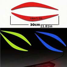 2pcs Reflective Vinyl Car Headlight Stickers - Creative Scratch-Proof Decals For Engine Hood Decoration - A - View 5