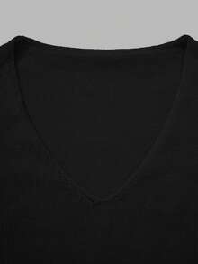 Boże Narodzenie Nowy Rok/Minimalistyczny jednolity kolor, luźny krój, wyszczuplający sweter typu pullover, jesień/zima, Boże Narodzenie Nowy Rok - Czarne - Zobacz 8