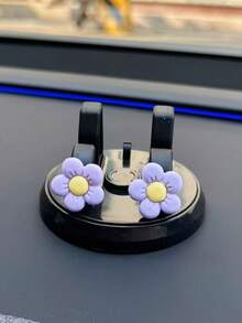 1pc Black/Gold/Silver/Rose Gold Multifunctional Rotatable Car Dashboard Phone Holder, 360° Rotating Car Phone Clip Mount, Adhesive Navigation Bracket - Black - View 10