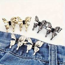 1/2/3/4 Pairs Butterfly Waist Clips, With Detachable Snap Buttons And Seamless Waist Buttons, For Waist Shaping Jeans Tightener