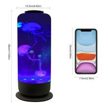 Jellyfish Lamp 2.5L USB Plug-In Jellyfish Light Lamp, LED Color Changing Jellyfish Aquarium With Speed Control & 8 Light Modes, Mood Lamp For Home Office Room, Unique Gift Idea,Great For Gifting,Best Gift For Her/Him - 黑色 - 查看 7