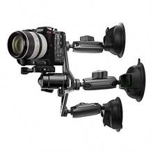 Telesin Large Triple Suction Cup Mount For GoPro/ Insta360/ Osmo Action 5 4 3 2 1/ Osmo Pocket 3/ Osmo 360/ SJCAM/DSLR/Camcorder - Black - View 3