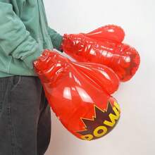 Guantes de Boxeo Inflables para Niños, Guantes de Entrenamiento de Boxeo para Jóvenes, Guantes de Boxeo de Juguete para Niños y Niñas, Ejercicios de Entrenamiento (Rojo) - 1 - Ver 4
