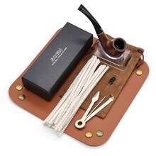 一套烟斗配件礼盒，包含：1 支 SD-106 烟斗、20 根烟斗清洁刷、1 个三合一烟斗工具、1 个压棒托盘、1 个布袋、1 个烟斗架、1 个礼盒、1 根烟斗针、4 个垫圈，高品质生日、情人节礼物 - 彩色 - 查看 11